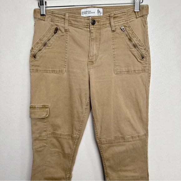 Abercrombie & Fitch Womens 0 Super Skinny  Mid Rise Cargo Khakis - Picture 3 of 13